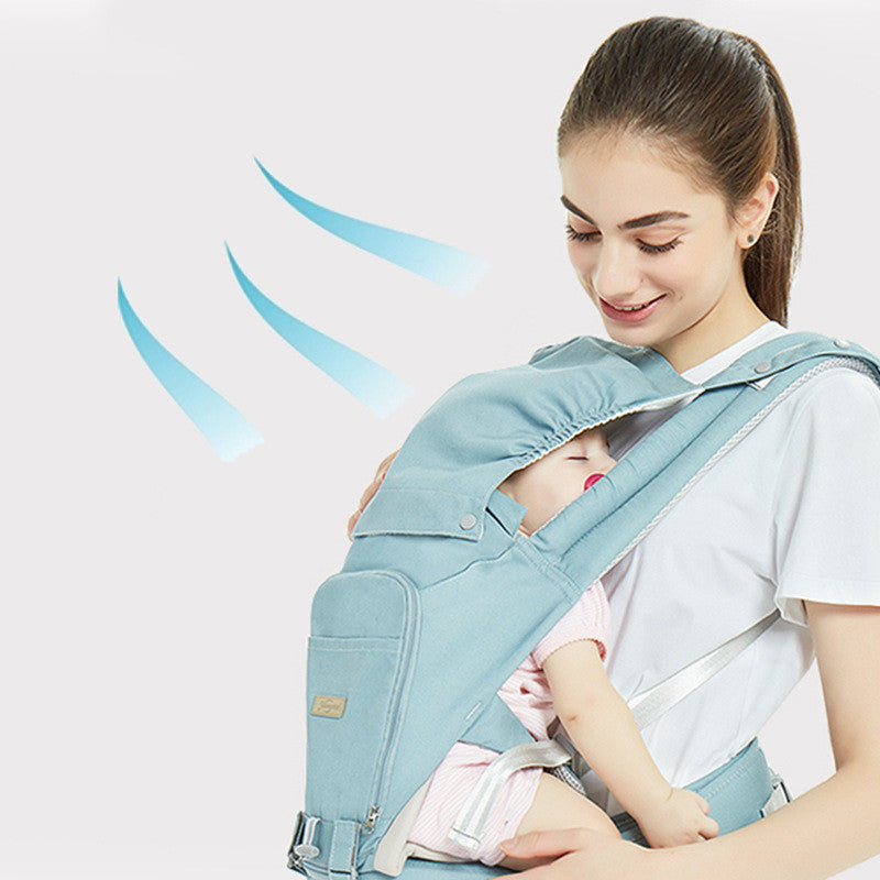Multi-functional, Adjustable, Windproof Baby Carrier with Zipper Pockets for Mom