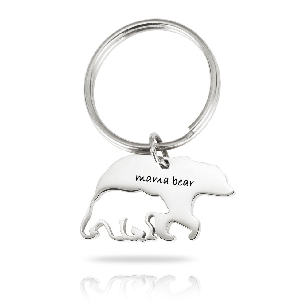 Stainless Steel Keychain Mama Bear