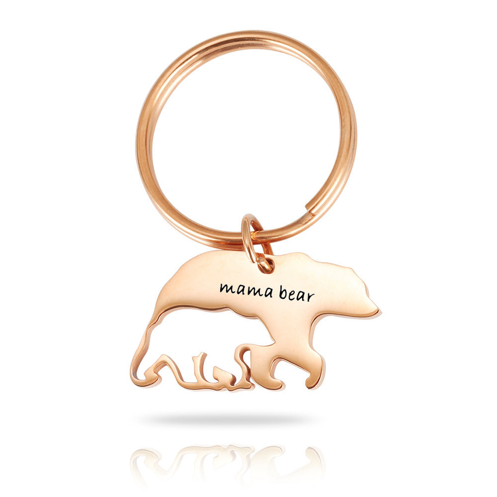 Stainless Steel Keychain Mama Bear