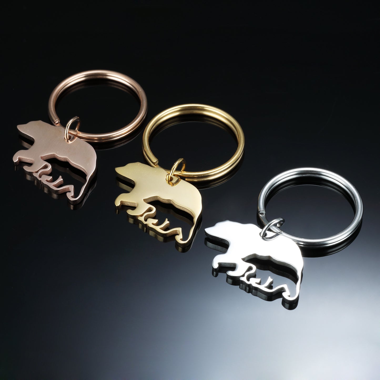 Stainless Steel Keychain Mama Bear
