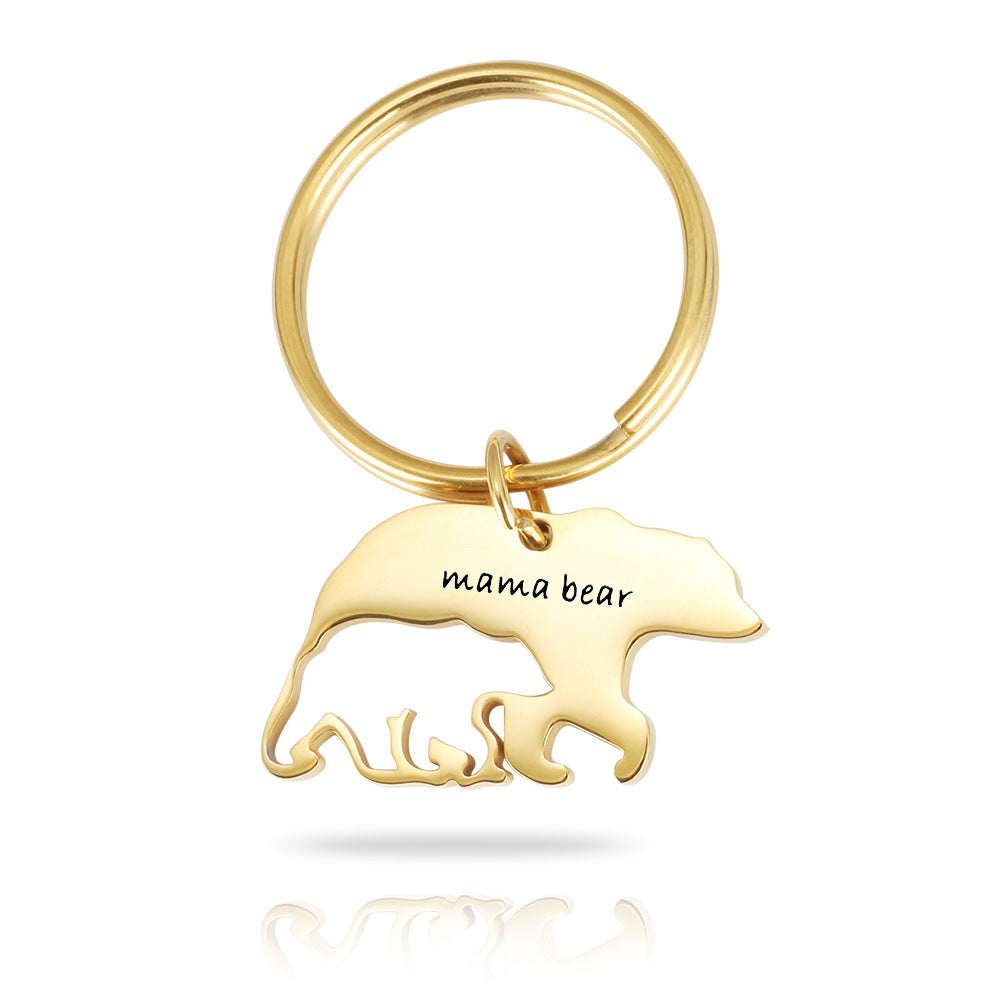 Stainless Steel Keychain Mama Bear