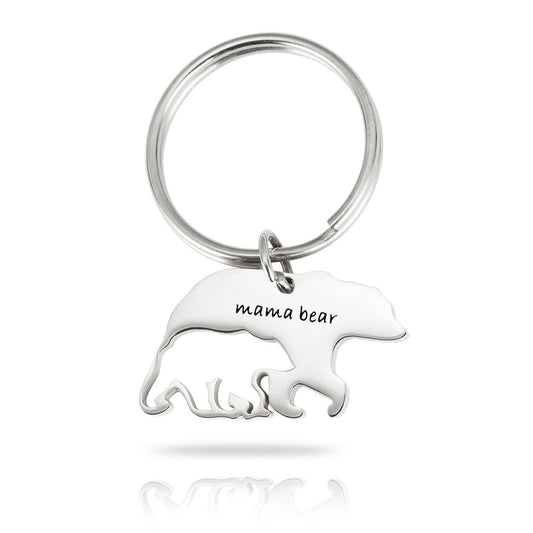 Stainless Steel Keychain Mama Bear